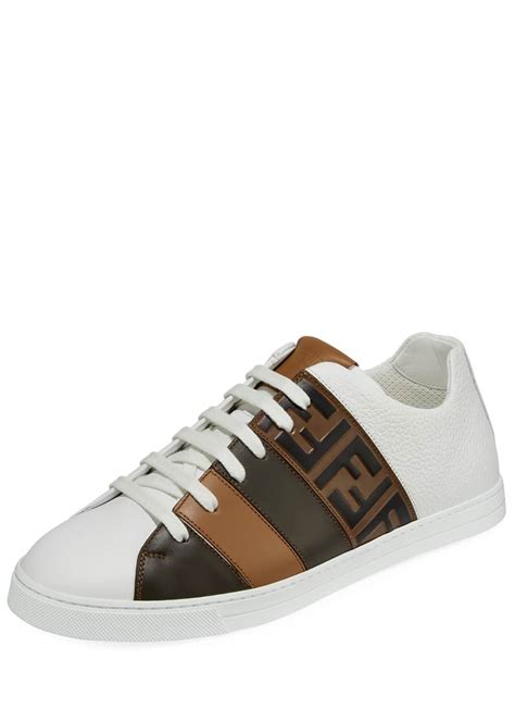 fendi mania ff leather low top|Men's Designer Fendi Match .